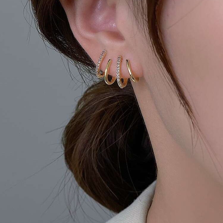 4 Four-Arc Shapes Earrings